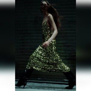 ZARA SEQUIN MIDI DRESS